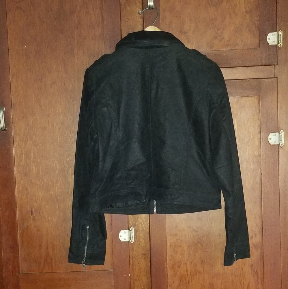 NWOT -Real Leather Levi's Metallic Jacket - Picture 4 of 10